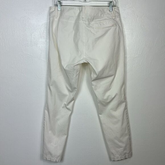 Eileen Fisher Organic Cotton Blend White Mid Rise Slim Pants Size 8 - Picture 4 of 10